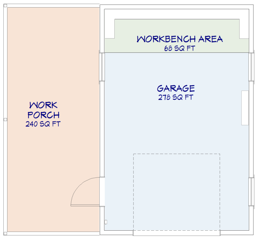 Isaac's Garage (1-car detached garage with a porch)