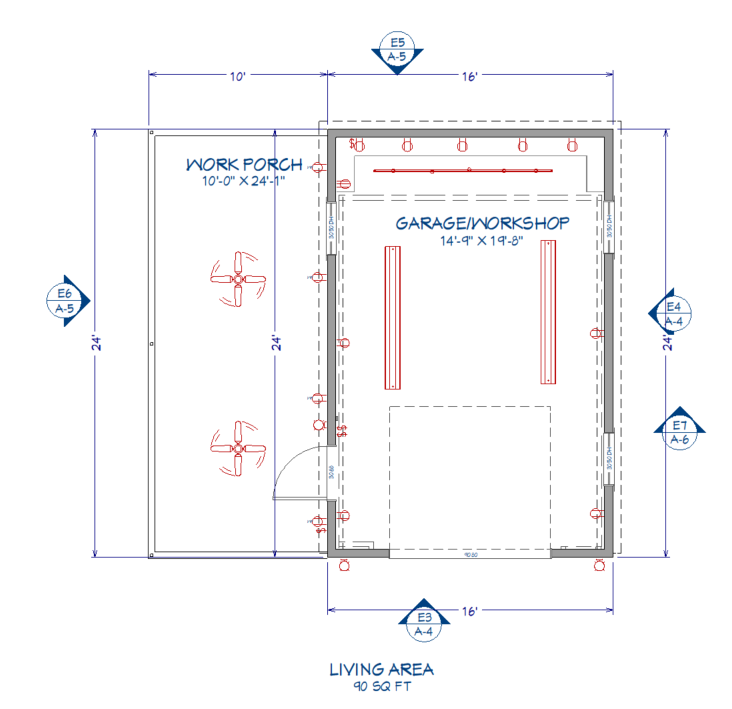 Isaac's Garage (1-car detached garage with a porch)