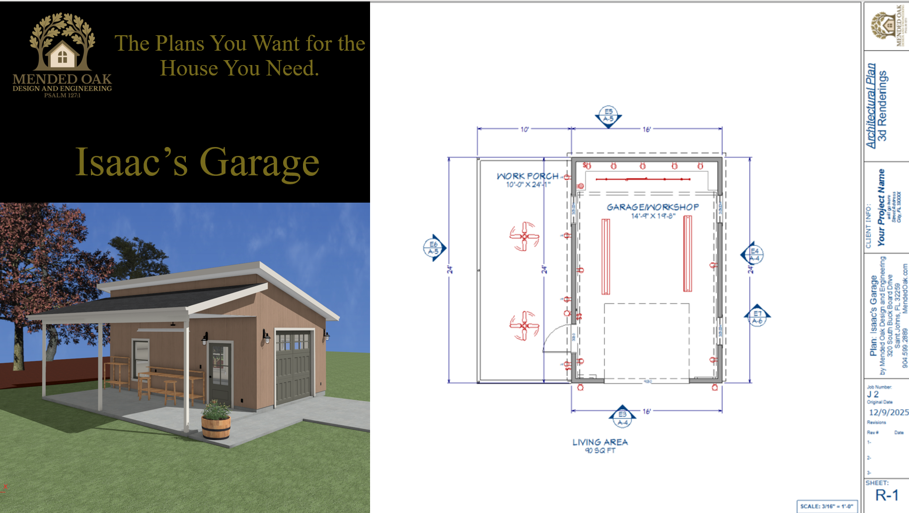 Isaac's Garage (1-car detached garage with a porch)