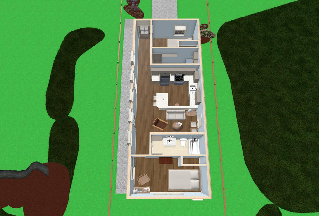 Arnold's Ash - (2BR 2Bath) For a narrow lot - Full Architectural Plans - $939. Other packages available.