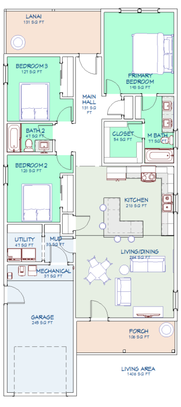 Ron's Sable Palm (3BR 2Bath 1Car)