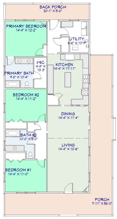 Sampson's Greybeard (3BR 2Bath) - Full Architectural Plans - $1084. Other packages available.